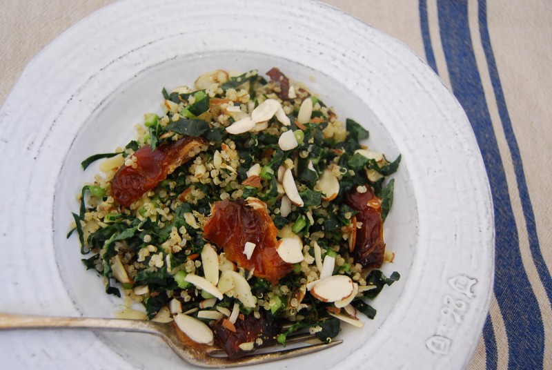 kale, date, almond and quinoa salad