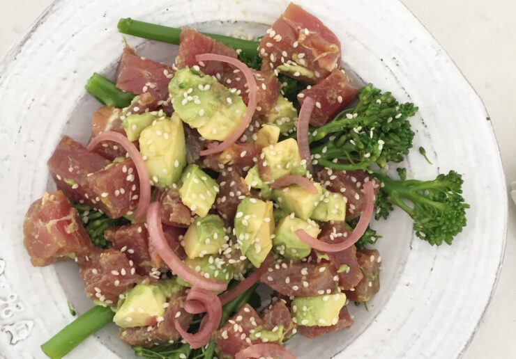 tuna with sesame wasabi crust